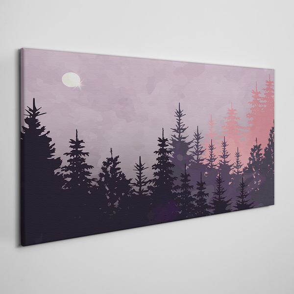 Sunset in the forest Print on canvas