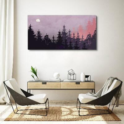 Sunset in the forest Print on canvas