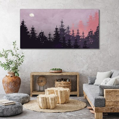 Sunset in the forest Print on canvas