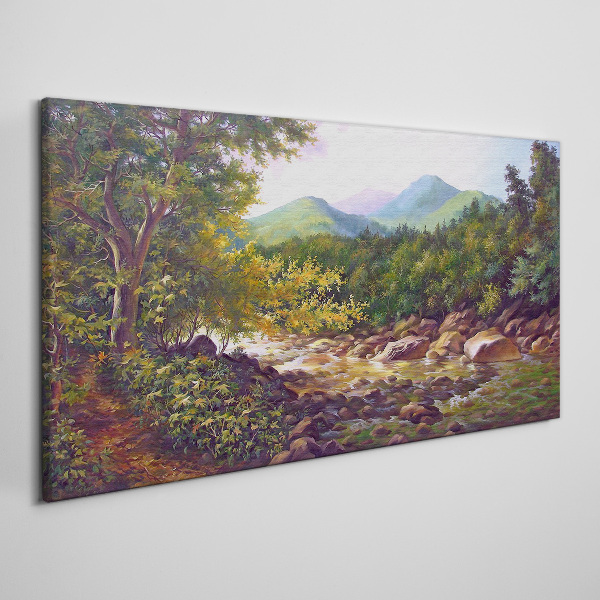 Peaceful mountain landscape Canvas wall art