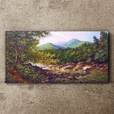 Peaceful mountain landscape Canvas wall art