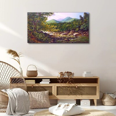 Peaceful mountain landscape Canvas wall art