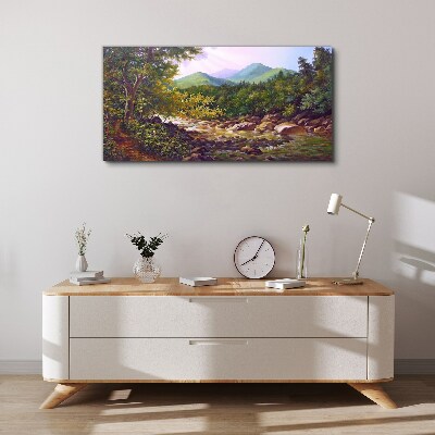 Peaceful mountain landscape Canvas wall art