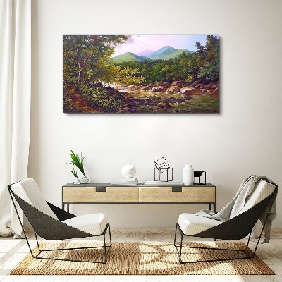 Peaceful mountain landscape Canvas wall art
