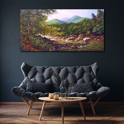 Peaceful mountain landscape Canvas wall art