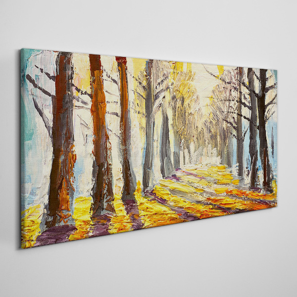 Autumn tree alley Print on canvas