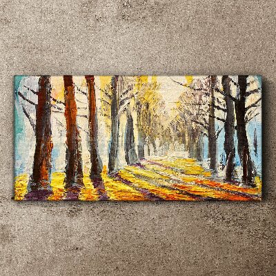 Autumn tree alley Print on canvas