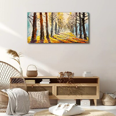 Autumn tree alley Print on canvas