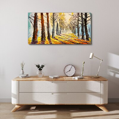 Autumn tree alley Print on canvas