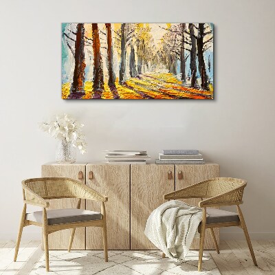 Autumn tree alley Print on canvas