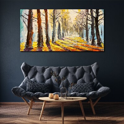 Autumn tree alley Print on canvas