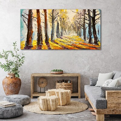 Autumn tree alley Print on canvas