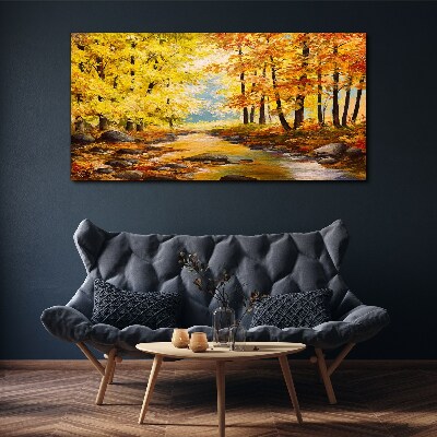 Painting autumn forest Canvas print