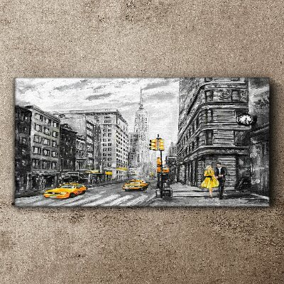 New York street in yellow cabs Canvas wall art