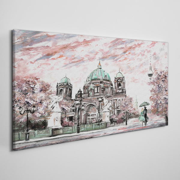 Berlin architecture in spring colors Print on canvas