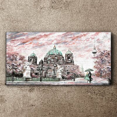 Berlin architecture in spring colors Print on canvas