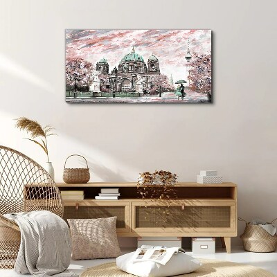 Berlin architecture in spring colors Print on canvas