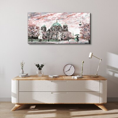 Berlin architecture in spring colors Print on canvas