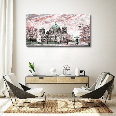 Berlin architecture in spring colors Print on canvas