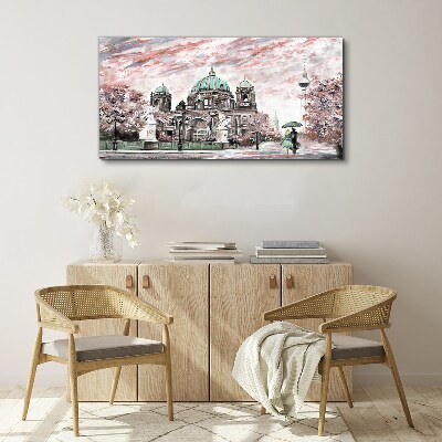 Berlin architecture in spring colors Print on canvas