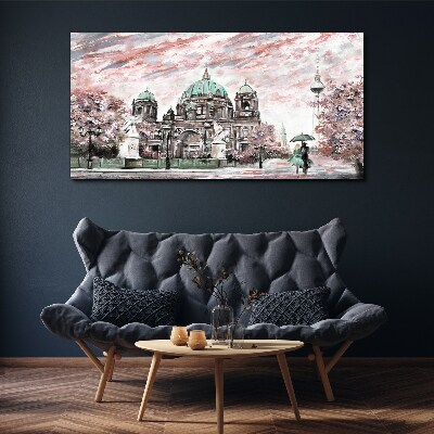 Berlin architecture in spring colors Print on canvas
