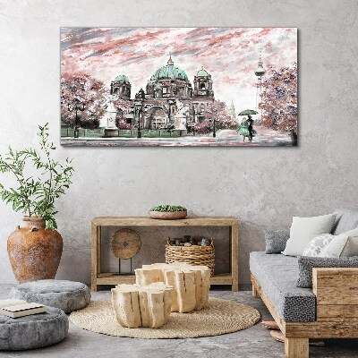 Berlin architecture in spring colors Print on canvas