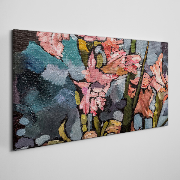 Floral landscape in shades of pink Print on canvas