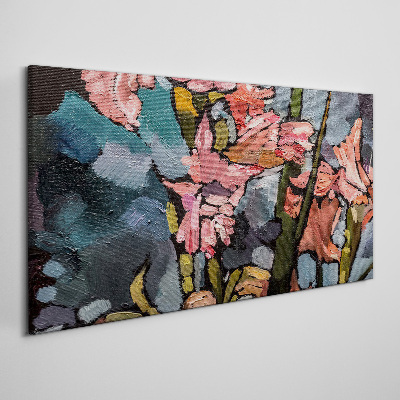 Floral landscape in shades of pink Print on canvas