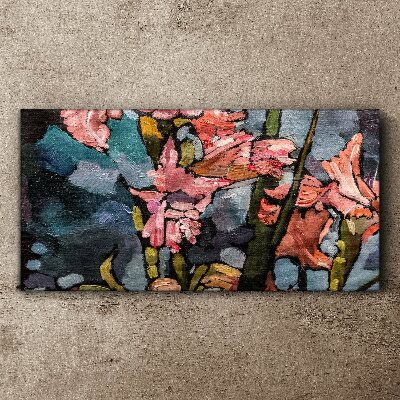 Floral landscape in shades of pink Print on canvas