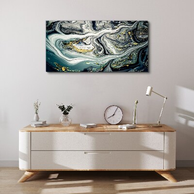Golden veins in the sea depths Print on canvas