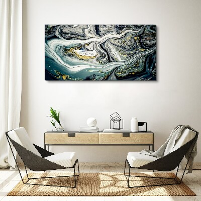 Golden veins in the sea depths Print on canvas