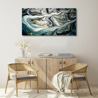 Golden veins in the sea depths Print on canvas