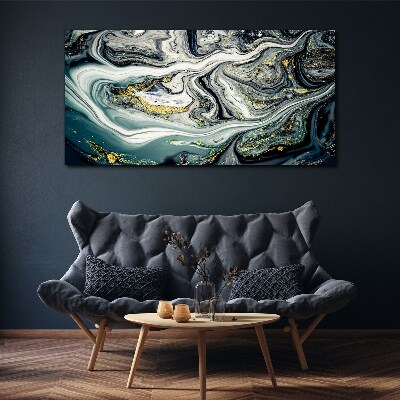 Golden veins in the sea depths Print on canvas