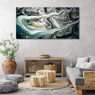 Golden veins in the sea depths Print on canvas