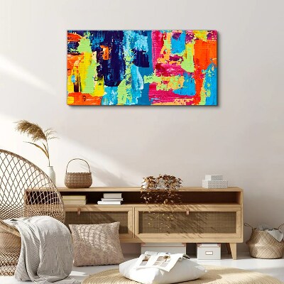 Colorful abstraction on glass Print on canvas