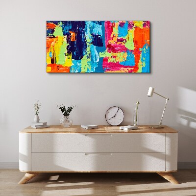 Colorful abstraction on glass Print on canvas