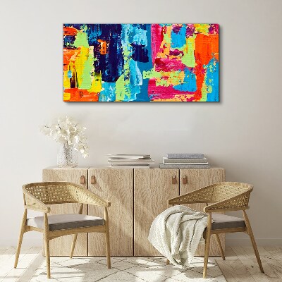 Colorful abstraction on glass Print on canvas
