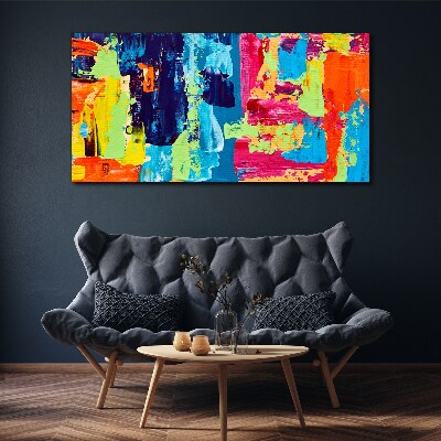 Colorful abstraction on glass Print on canvas