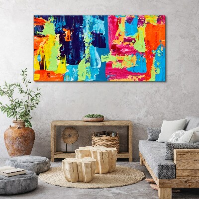 Colorful abstraction on glass Print on canvas
