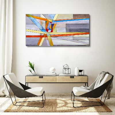 Geometry of colored lines Print on canvas