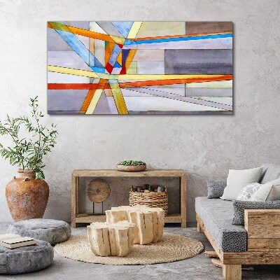 Geometry of colored lines Print on canvas