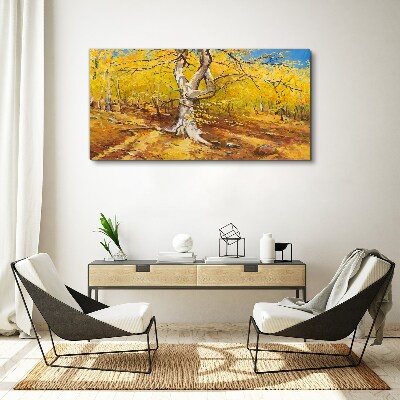 Golden forest in autumn aura Print on canvas