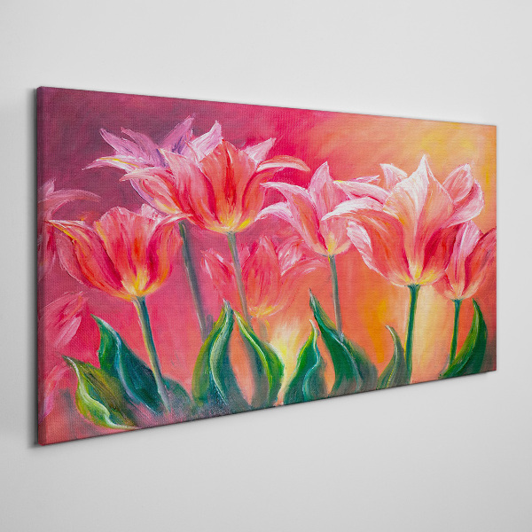 Tulips in shades of pink Print on canvas