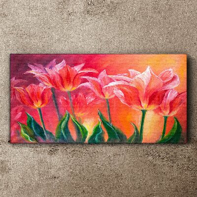 Tulips in shades of pink Print on canvas