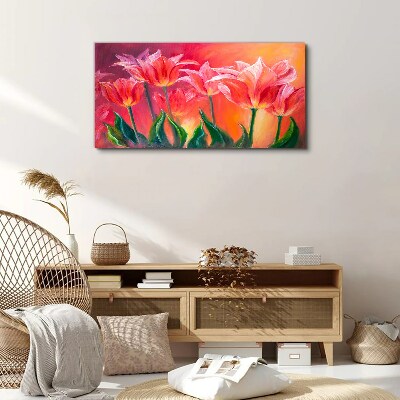 Tulips in shades of pink Print on canvas
