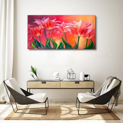 Tulips in shades of pink Print on canvas
