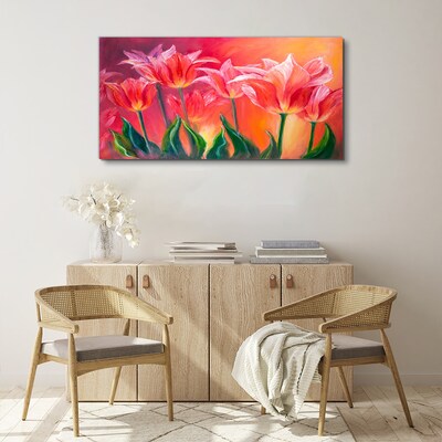 Tulips in shades of pink Print on canvas