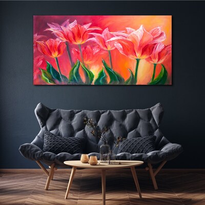Tulips in shades of pink Print on canvas