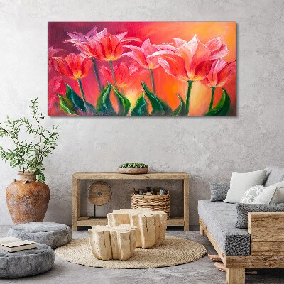 Tulips in shades of pink Print on canvas