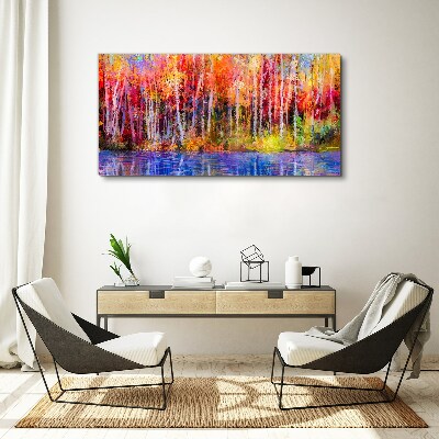 Colorful trees painting Canvas print